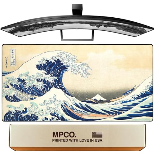 DURAGLYDE Hokusai The Great Wave Off Kanagawa Mauspad für Ihren Schreibtisch, 91,4 x 43,2 cm, extra groß, ideal für Gaming und Arbeit von zu Hause aus DURAGLYDE Hokusai The Great Wave Off Kanagawa Mauspad für Ihren Schreibtisch, 91,4 x 43,2 cm, extra groß, ideal für Gaming und Arbeit von zu Hause aus von DURAGLYDE