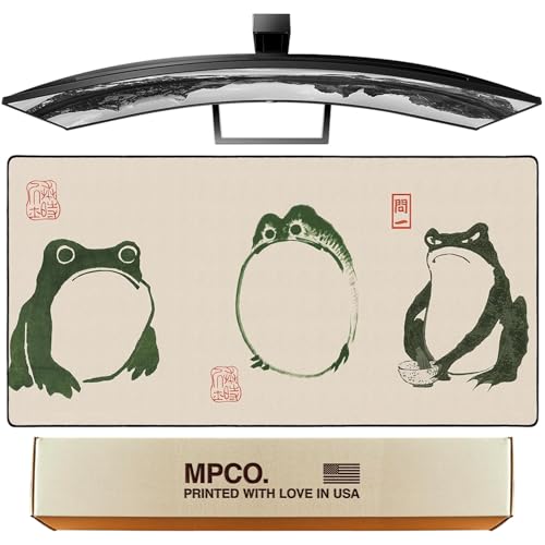 MPCO Ukiyo-E Collection – Frosch-Gaming-Mauspad, erweiterte Schreibtischunterlage für Gaming oder Büroeinrichtung, groß, 91,4 x 43,2 cm, DuraGlyde-Gewebe von DURAGLYDE