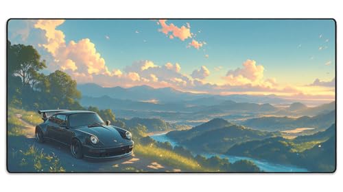 DURAGLYDE MPCO Manga Motors Gaming-Mauspad, Porsche-Blue, großes Gaming-Mauspad, Full Desk (Porsche-Blue, AeroGlyde-Gewebe, groß (91,4 x 43,2 cm) von DURAGLYDE