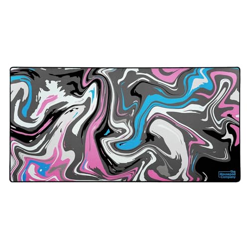 MPCO Strata Liquid Blue & Pink Gaming WFH Mousepad Full Desk (Blue & Pink, DuraGlyde Fabric (Large (91.4 cmx43.2 cm)) von DURAGLYDE
