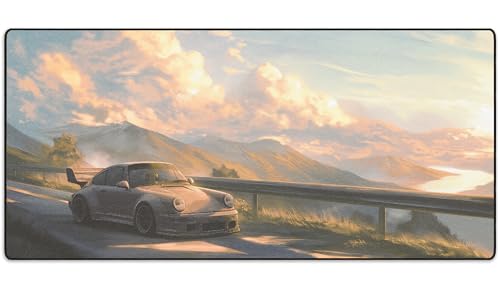 MPCO Manga Motors Porsche-Pink Großes Gaming-Mauspad WFH (Porsche-Pink, DuraGlyde-Stoff (groß (91,4 x 43,2 cm) von DURAGLYDE