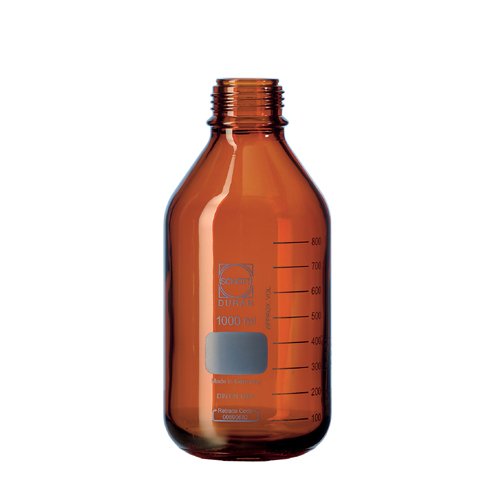 DURAN 21 816 54 Pressure Plus Laborflasche1 mit GL 45 DIN Gewinde, Ohne Verschluss und Ausgießring, Braun, 1000ml Inhalt, 10 Stück von DURAN