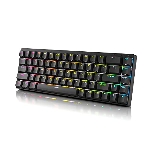 DURGOD Hades 68 Mechanische Gaming-Tastatur | 65% Layout ANSI US - USB Typ C | Aluminiumgehäuse | Double Shot PBT Cherry Profile (Cherry Red, Schwarz) von DURGOD