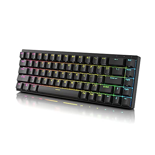 DURGOD Hades 68 Mechanische Gaming-Tastatur | 65% Layout ANSI US - USB Typ C | Aluminiumgehäuse | Double Shot PBT Cherry Profile (Cherry Speed Silver, Schwarz) von DURGOD