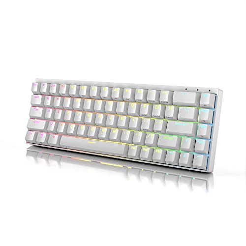 DURGOD Hades 68 Mechanische Gaming-Tastatur | 65% Layout ANSI US - USB Typ C | Aluminiumgehäuse | Double Shot PBT Cherry Profile (Gateron Silent Brown, Weiß) von DURGOD