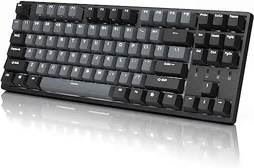 DURGOD K320 Corona White Backlit TKL Mechanical Keyboard | 87 Keys Tenkeyless | USB C Wired | Doubleshot PBT Keycaps | Programmable Keys | NKRO | Windows & Mac (Corona, Cherry Brown) von DURGOD