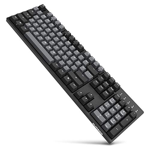 DURGOD Taurus K310 Vollformat Mechanische Tastatur | 104 Tasten | USB C Verkabelt | Doppelschichtige PBT Tastenkappen | Programmierbare | Windows & Mac (Space Grey, Cherry Blue) von DURGOD