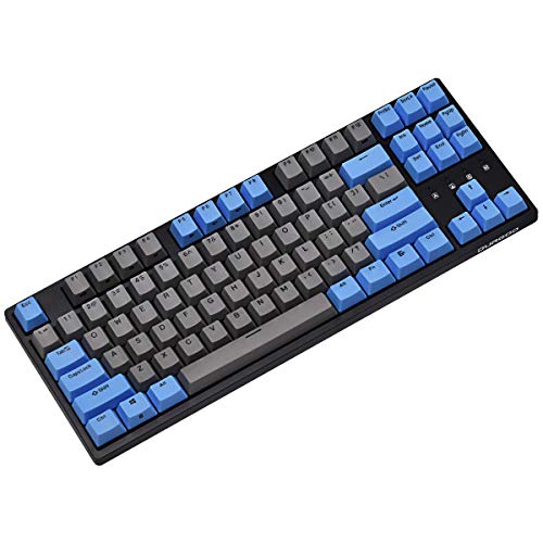 DURGOD Taurus K320 TKL Mechanical Keyboard | 87 Keys Tenkeyless | USB C Wired | Doubleshot PBT Keycaps | Programmable Keys | NKRO | Windows & Mac (Grey & Blue, Cherry Blue) von DURGOD
