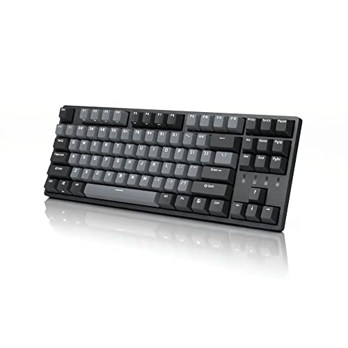 DURGOD Taurus K320 TKL Mechanical Keyboard | 87 Keys Tenkeyless | USB C Wired | Doubleshot PBT Keycaps | Programmable Keys | NKRO | Windows & Mac (Space Grey, Cherry Clear) von DURGOD