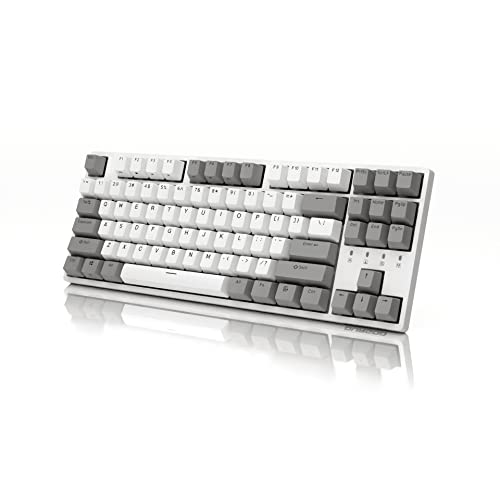 DURGOD Taurus K320 TKL Mechanische Tastatur, 87 Tasten, Tenkeyless, US Layout, mit USB-C-Kabel, Doubleshot PBT-Tasten, programmierbare Tasten, NKRO Rollover, für Windows & Mac (Cherry MX Clear, Weiß) von DURGOD