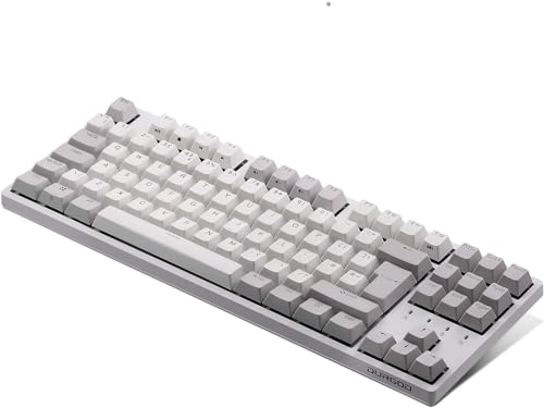 DURGOD Taurus K320 TKL Mechanische Tastatur | 88 Tasten Tenkeyless | USB C Verkabelt | Doubleshot PBT Tastenkappen | UK Layout (White, Cherry Mx Brown) von DURGOD