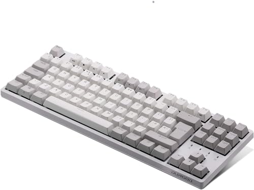 DURGOD Taurus K320 TKL Mechanische Tastatur | 88 Tasten Tenkeyless | USB C Verkabelt | Doubleshot PBT Tastenkappen | UK Layout (White, Cherry Mx Red) von DURGOD