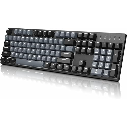 DURGOD Taurus k310 Vollformat Mechanische Gaming-Tastatur - 105 Tasten - Doppelschichtige PBT - USB Typ C - ISO UK Layout (Space Grey, Cherry Mx Red) von DURGOD