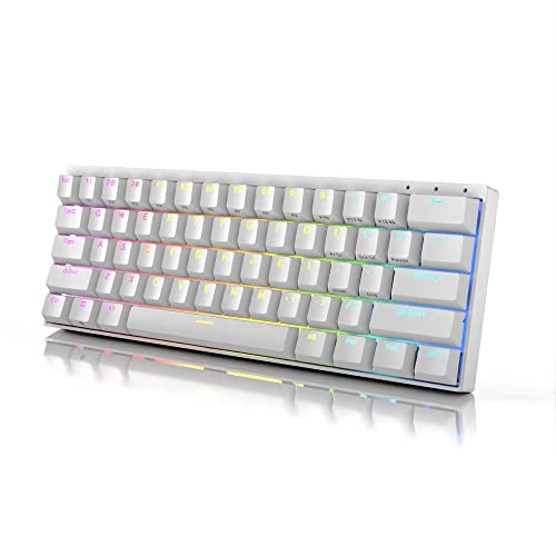 DURGOD Venus 60% RGB RGB Mechanische Gaming-Tastatur | 60% Layout ANSI US Großbritannien | Aluminiumgehäuse | Double Shot PBT Cherry Profile (Cherry Blue, Weiß) von DURGOD