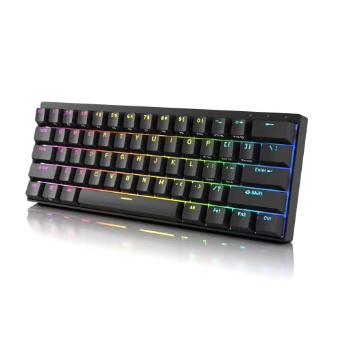 DURGOD Venus 60% RGB RGB Mechanische Gaming-Tastatur | 60% Layout ANSI US Großbritannien | Aluminiumgehäuse | Double Shot PBT Cherry Profile (Gateron Blue, Schwarz) von DURGOD