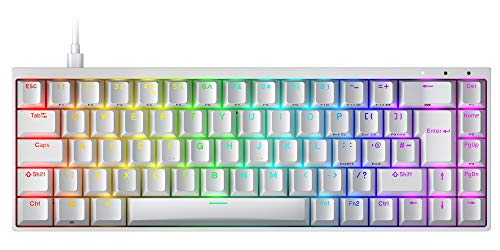 Durgod Hades 69 Mechanische Gaming-Tastatur - 65% Layout ISO UK Großbritannien - Aluminiumgehäuse - Double Shot PBT - RGB (Gateron Silent Brown, Weiß) von DURGOD