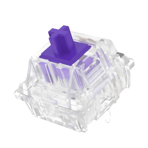 DUROCK Mittelgroße taktile Schalter, klare violette taktile Tastaturschalter, 5-polig, MX Clear Typ, taktile Schalter, vorgeleuchtet (lila taktil, 65 g, 90 Stück) von DUROCK