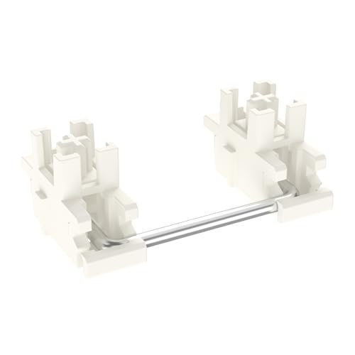 DUROCK Plattenhalterungs-Stabilisator V3, innovativer, vorgeklipster Vorbau für minimales Kabelwackeln, 2U, 6,25U, 7U, Tastatur-Stabilisatoren (V3, cremefarben, silberfarben, 100 % Kit) von DUROCK