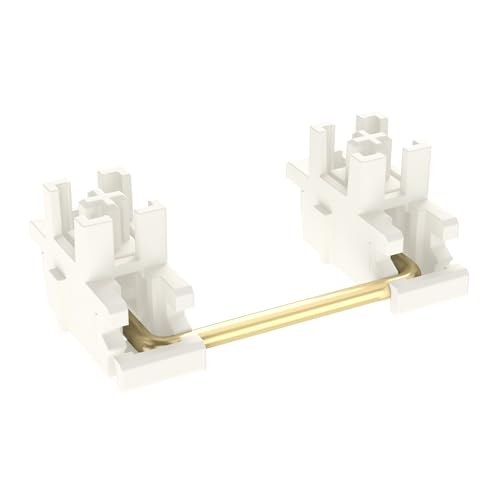 DUROCK Plattenhalterungs-Stabilisator V3, innovativer vorgeclipter Vorbau für minimales Kabelwackeln, 2U, 6,25U, 7U, Tastatur-Stabilisatoren (V3, Creme-Gold, 100 % Kit) von DUROCK