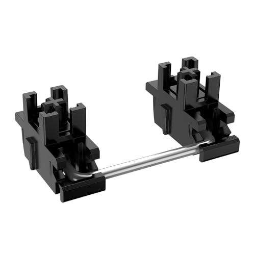 DUROCK Plattenhalterungs-Stabilisator V3, innovativer vorgeklipster Vorbau für minimales Kabelwackeln, 2U, 6,25U, 7U, Tastatur-Stabilisatoren (V3, Schwarz, Silber, 80 % Kit) von DUROCK