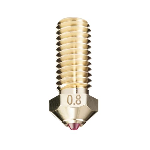 DUROZZLE Ruby Düse 0,8mm für QIDI Q1-Pro/X-Max3 / X-Smart3 / X-Plus3 3D-Drucker, gehärtet und abriebfest für präzise additive Fertigung (QIDI, 0.8mm) von DUROZZLE