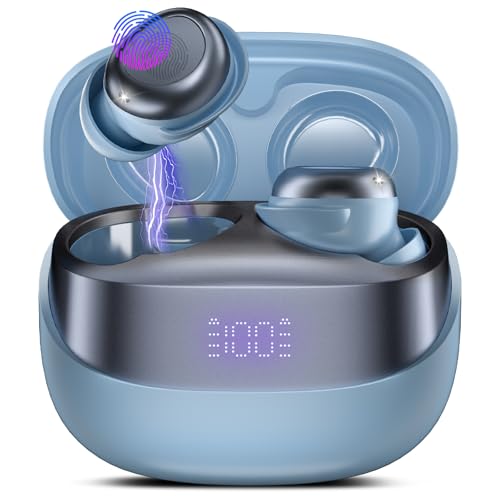DUSONLAP Bluetooth Kopfhörer, Mini In Ear Kopfhörer Kabellos Bluetooth 5.4 HiFi Immersiv Sound, 47Std Spielzeit Schlafkopfhörer mit Passiver Geräuschmaskierung, LED-Anzeige Ohrhörer für Schlaf Blau DUSONLAP Bluetooth Kopfhörer, Mini In Ear Kopfhörer Kabellos Bluetooth 5.4 HiFi Immersiv Sound, 47Std Spielzeit Schlafkopfhörer mit Passiver Geräuschmaskierung, LED-Anzeige Ohrhörer für Schlaf Blau von DUSONLAP