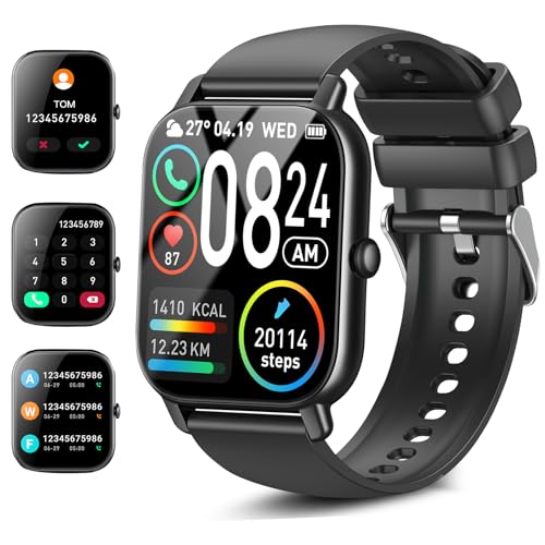 DUSONLAP Smartwatch Herren Damen mit Bluetooth Anrufe, 1,85" Smart Watch, 110+Sportmodi Sportuhr, IP68 Wasserdicht Fitnessuhr mit Pulsmesser Schrittzähler Schlafmonitor für Android/iOS von DUSONLAP