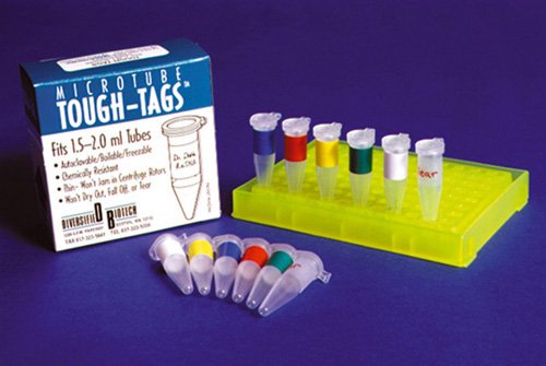DUTSCHER 053052 Tough-Tags Label blau 24 x 13 mm für Microtubes 10,5 ml von DUTSCHER