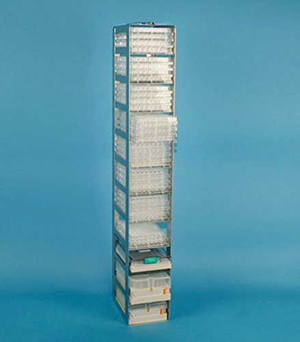 DUTSCHER 141631 Vertikales Regal für Mikroplatten 86 x 128 x 45 mm, 15 x 2 Böden, Höhe 711 mm von DUTSCHER
