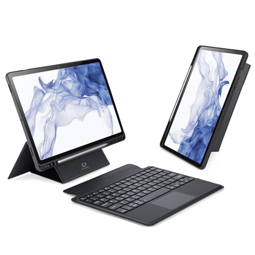 DUX DUCIS DK Series Abnehmbare Touchpad Bluetooth-Tablet-Tastatur mit Lederabdeckung für Samsung Tab S8 X700/X706/S7- T870/T875/T876B, Schwarz von DUX DUCIS