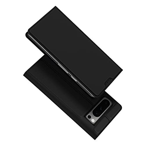 DUX DUCIS Hülle für Google Pixel 8 Pro, Leder Klappbar Handyhülle Schutzhülle Tasche Case mit [Kartenfach] [Ständer] [Magnetisch] für Google Pixel 8 Pro (Schwarz) von DUX DUCIS