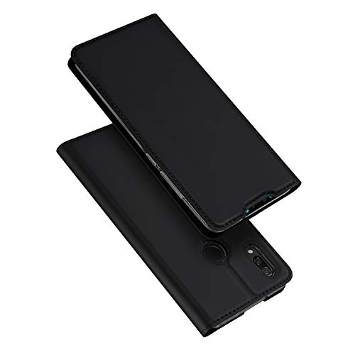 DUX DUCIS Hülle für Huawei P Smart 2019, Leder Klappbar Handyhülle Schutzhülle Tasche Case mit [Kartenfach] [Standfunktion] [Magnetisch] für Huawei P Smart 2019 (Schwarz) von DUX DUCIS