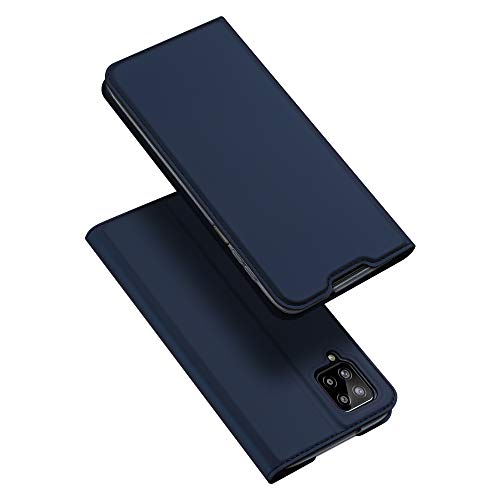 DUX DUCIS Hülle für Samsung Galaxy A12, Leder Klappbar Handyhülle Schutzhülle Tasche Case mit [Kartenfach] [Ständer] [Magnetisch] für Samsung Galaxy A12 (Blau) von DUX DUCIS