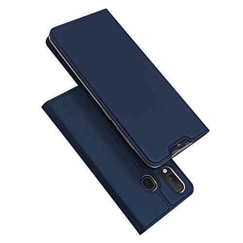 DUX DUCIS Hülle für Samsung Galaxy A20e, Leder Klappbar Handyhülle Schutzhülle Tasche Case mit [Kartenfach] [Standfunktion] [Magnetisch] für Samsung Galaxy A20e (Blau) von DUX DUCIS