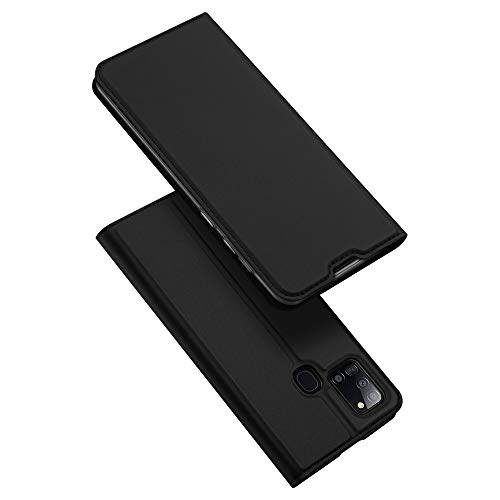 DUX DUCIS Hülle für Samsung Galaxy A21S, Leder Flip Handyhülle Schutzhülle Tasche Case mit [Kartenfach] [Standfunktion] [Magnetverschluss] für Samsung Galaxy A21S (Schwarz) von DUX DUCIS