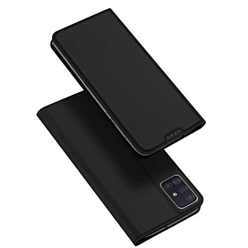 DUX DUCIS Hülle für Samsung Galaxy A51, Leder Klappbar Handyhülle Schutzhülle Tasche Case mit [Kartenfach] [Ständer] [Magnetisch] für Samsung Galaxy A51 (Schwarz) von DUX DUCIS