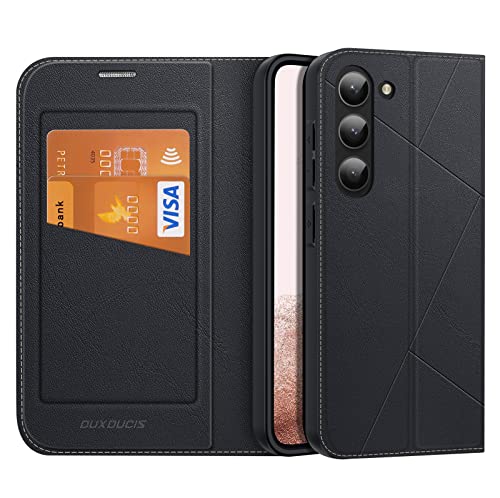 DUX DUCIS Hülle für Samsung Galaxy S23 Plus, Premium Leder Klappbar Magnetic Flip Case Schutzhülle Handyhülle für Samsung Galaxy S23 Plus Tasche (Schwarz) von DUX DUCIS