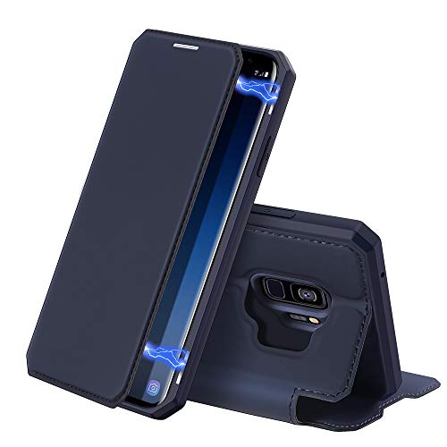 DUX DUCIS Hülle für Samsung Galaxy S9, Premium Leder Magnetic Closure Flip Schutzhülle handyhülle für Samsung Galaxy S9 Tasche (Blau) von DUX DUCIS
