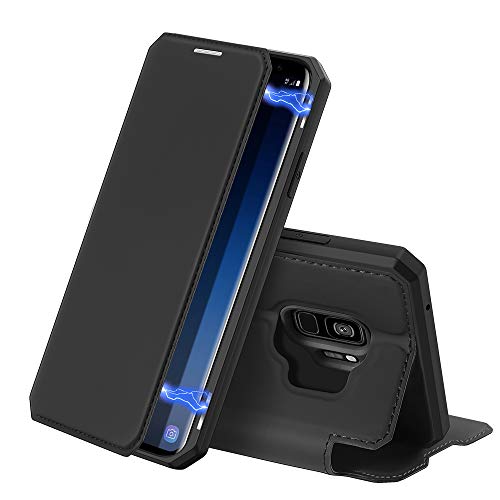 DUX DUCIS Hülle für Samsung Galaxy S9, Premium Leder Magnetic Closure Flip Schutzhülle handyhülle für Samsung Galaxy S9 Tasche (Schwarz) von DUX DUCIS