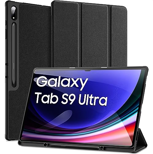 DUX DUCIS Hülle für Samsung Galaxy Tab S9 Ultra 14,6 Zoll 2023, Schlank leichte und Klappständer Schutzhülle Mit S Pen Halter für Galaxy Tab S9 Ultra Tablet, Auto Schlaf/Wach Kompatibel, Schwarz von DUX DUCIS