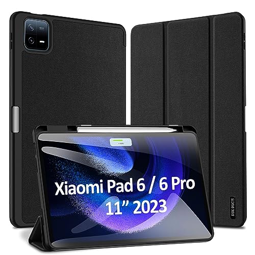 DUX DUCIS Hülle für Xiaomi Mi Pad 6/6 Pro 11 Zoll 2023, mit Stifthalter Ständer, Auto Schlafen/Wachen, Dünn Stoßfest Weich TPU Abdeckung Schutzhülle für Mi Pad 6/6 Pro, Schwarz von DUX DUCIS