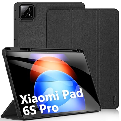 DUX DUCIS Hülle für Xiaomi Pad 6S Pro (2024) 12,4 Zoll, Ultraleicht Smart Case Cover mit Auto Schlaf/Wach und Ständerfunktion, Schwarz von DUX DUCIS