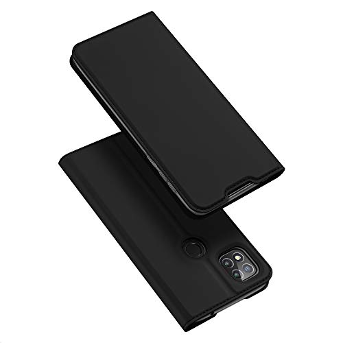 DUX DUCIS Hülle für Xiaomi Redmi 9C, Leder Klappbar Handyhülle Schutzhülle Tasche Case mit [Kartenfach] [Standfunktion] [Magnetisch] für Xiaomi Redmi 9C (Schwarz) von DUX DUCIS