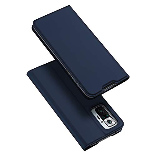 DUX DUCIS Hülle für Xiaomi Redmi Note 10 Pro, Leder Klappbar Handyhülle Schutzhülle Tasche Case mit [Kartenfach] [Ständer] [Magnetisch] für Xiaomi Redmi Note 10 Pro (Blau) von DUX DUCIS