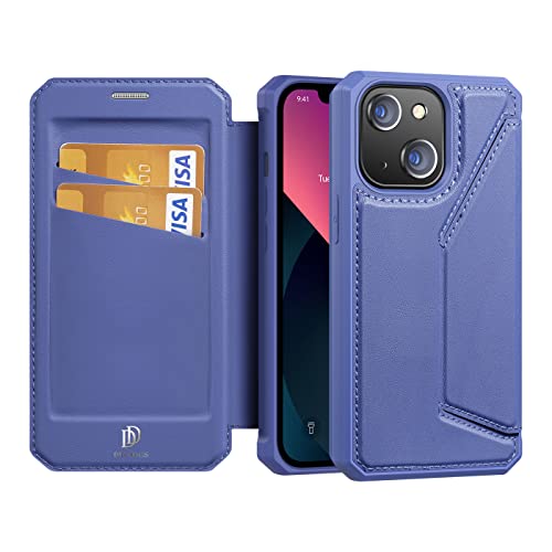 DUX DUCIS Hülle für iPhone 13, Premium Leder Magnetic Closure Flip Schutzhülle handyhülle für iPhone 13 Tasche (Blau) von DUX DUCIS