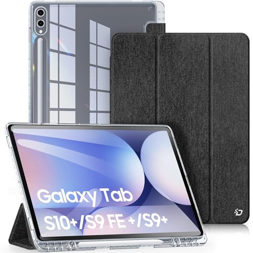 DUX DUCIS Hybrid Hülle für Samsung Galaxy Tab S10+ Plus/S9 FE+ Plus/S9+ Plus 12,4 Zoll, Dünn & Stoßfest Sturzschutz Hülle mit Pencil Halter, Schutzhülle mit Transparente Hartschale Rückseite, Schwarz von DUX DUCIS