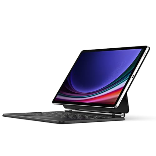 DUX DUCIS MK Series Schwebende magnetische Bluetooth-Tastatur mit Lederhülle für Samsung Tab S9 Plus/S8 Plus/S7 Plus, Schwarz von DUX DUCIS