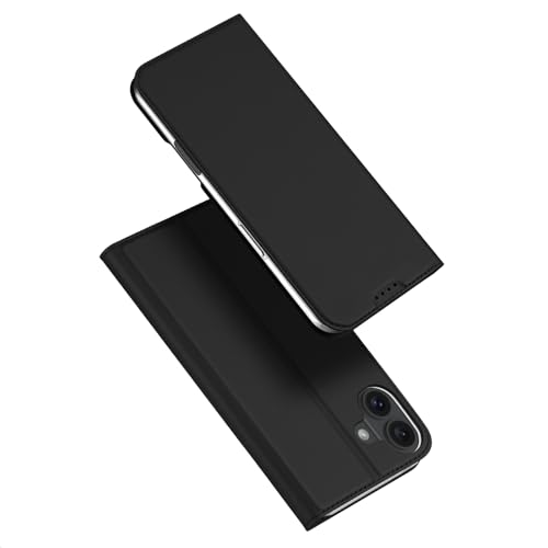DUX DUCIS [Skin Pro Series Case, Designed for Apple iPhone 16 Plus, PU Leather Case with Card Slot, Flip Phone Cover - Black von DUX DUCIS