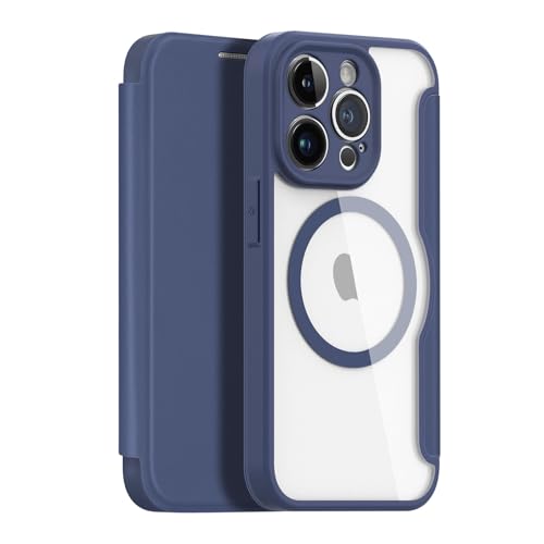 DUX DUCIS [Skin X Pro Series Case Designed for Apple iPhone 14 Pro, Flip PU Leather MagSafe Case with Card Slot, Clear Transparent Hard PC Back - Blue DUX DUCIS [Skin X Pro Series Case Designed for Apple iPhone 14 Pro, Flip PU Leather MagSafe Case with Card Slot, Clear Transparent Hard PC Back - Blue von DUX DUCIS