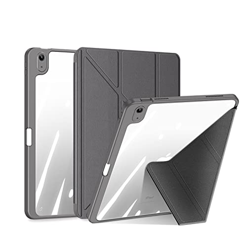 DUX DUCIS [Magi] Schutzhülle für Apple iPad Air 4/5 10.9, abnehmbare Schutzhülle mit V-Faltung, transparenter Rückseite und automatischer Wake-/Sleep-Funktion, mit Stifthalter, Grau von DUX DUCIS